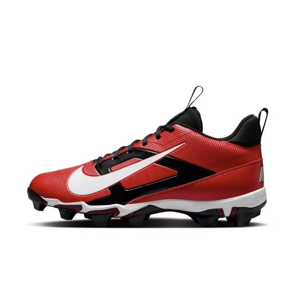 Nike Alpha Menace 4 Shark Football Cleats Red Black FN0028-600 Mens Size 10